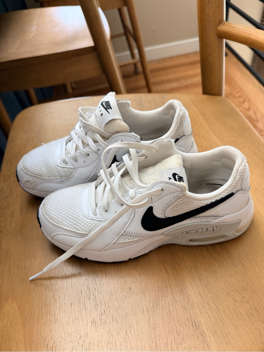 Nike White Women's Sneakers with Black Swoosh air max excee